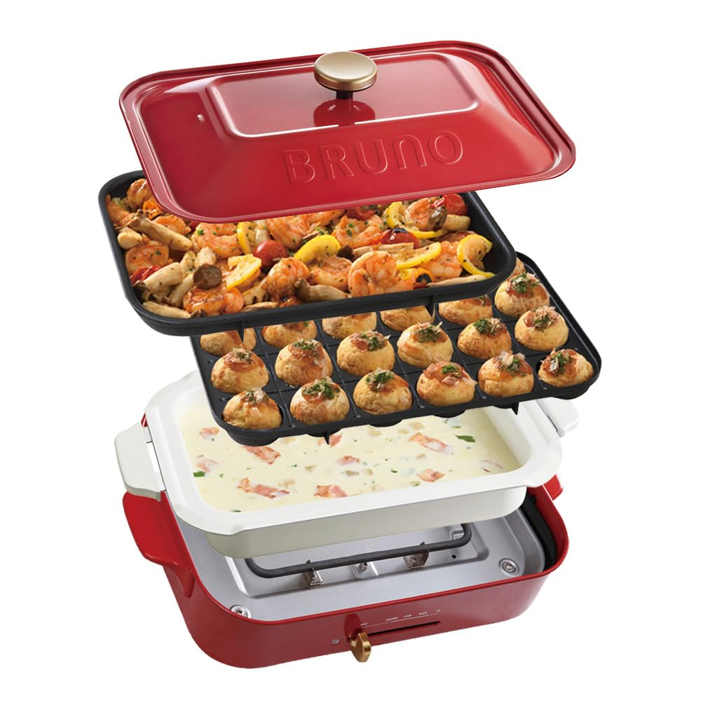 Amazon | BRUNO ブルーノ コンパクトホットプレート 本体 プレート3種