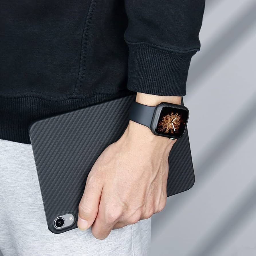 Amazon.com: MONOCARBON Real Carbon Fiber Case for 45mm Apple Watch