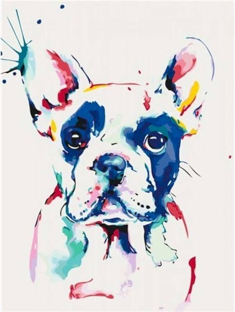 Amazon | 数字によるDiy絵画キットカラー動物犬アクリル絵の具、Diy