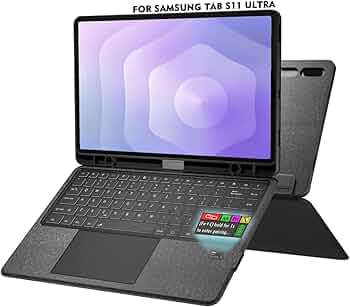 Amazon.com: Doohoeek Keyboard Folio w/Status Screen for Samsung