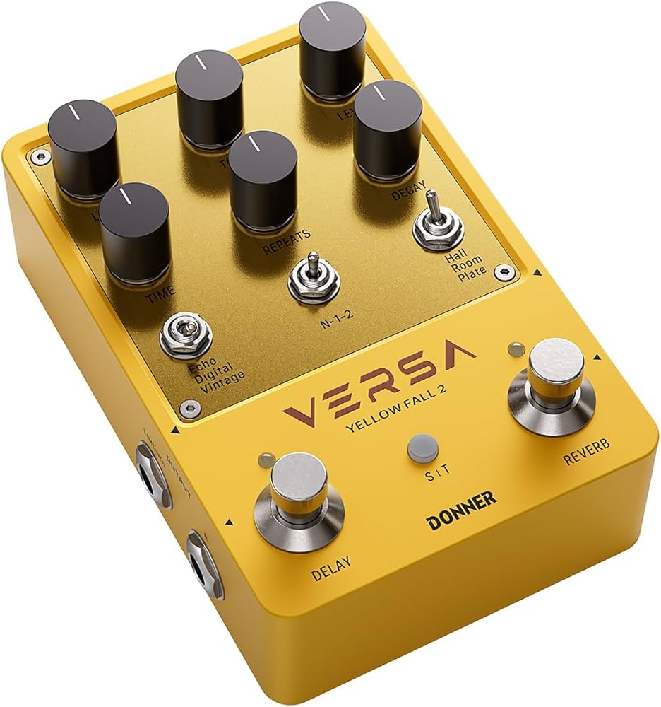 Donner Guitar Reverb & Delay Pedal - 2 in 1 with Tap Tempo, Preset