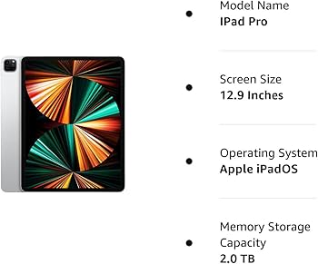 Amazon.com : Apple 2021 iPad Pro 5th Gen, 12.9-inch, Wi‐Fi, 2TB