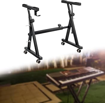 Amazon | アイアン製Z型キーボードスタンド キャスター付き キーボード