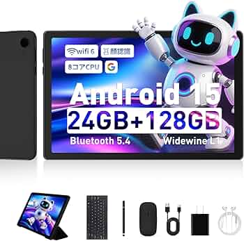 Amazon.co.jp: 【タブレット 10インチ wi-fiモデル Android15】 24GB+