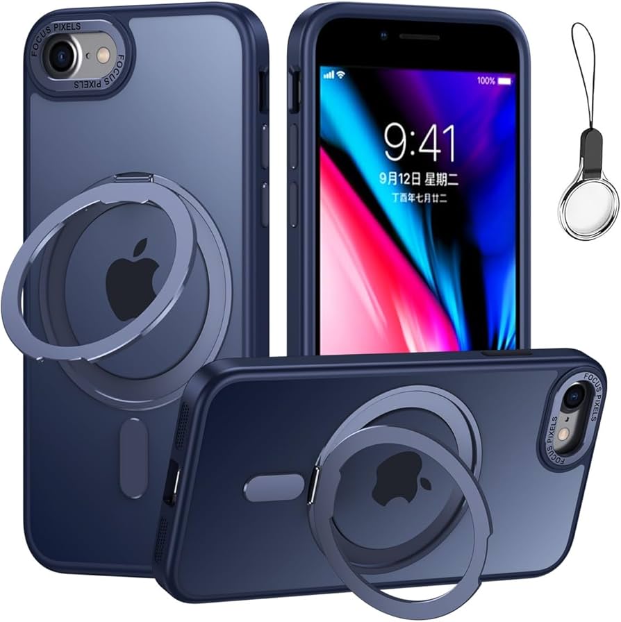 Amazon.co.jp: iPhoneSE3/SE2/SE/8/7 用 ケース Magsafe対応【360°回転