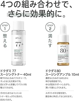 Amazon.co.jp: ANUA(アヌア)Heartleafスキンケア4STEPキット(化粧水+