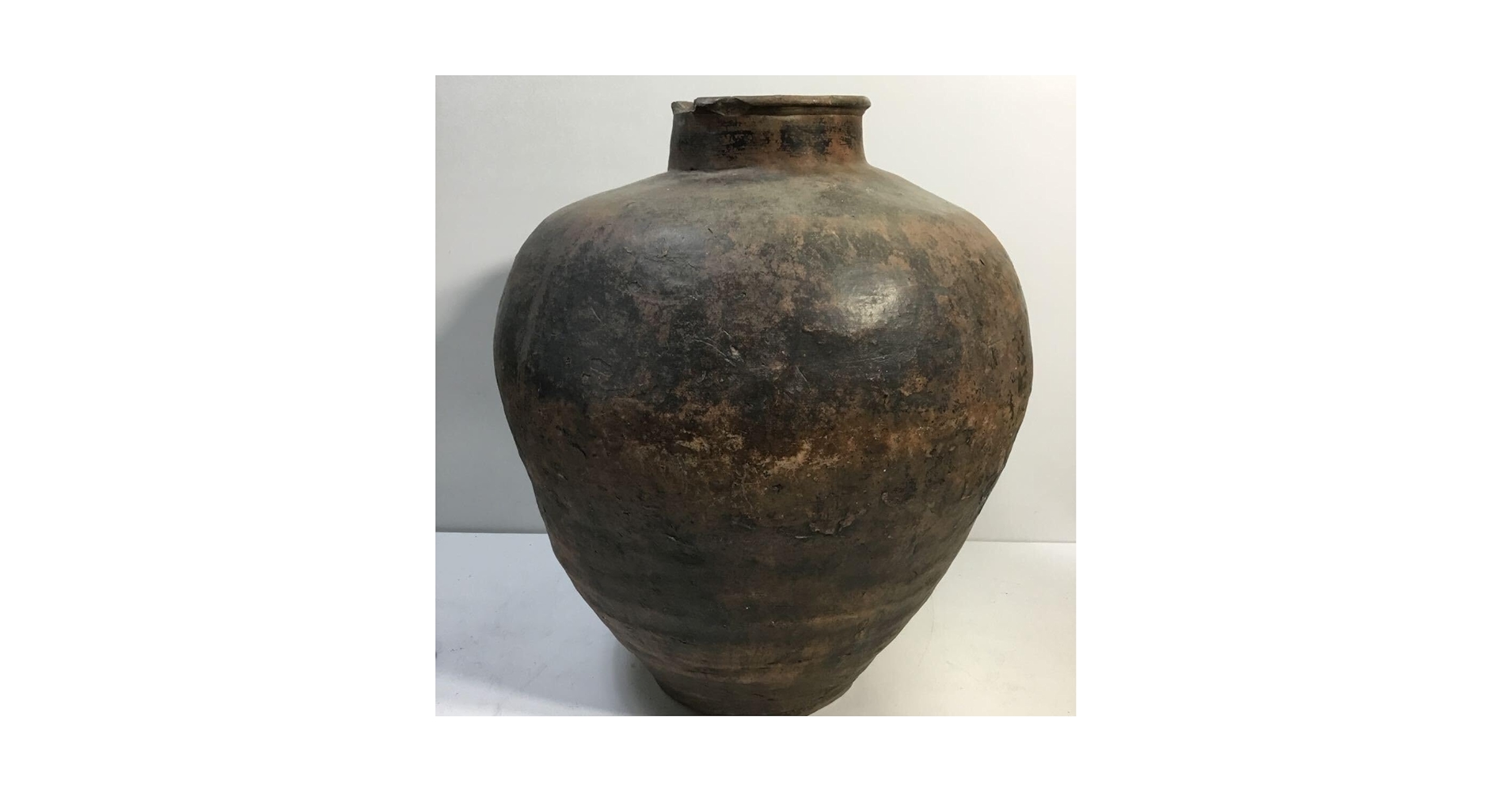 壷□かなり古い越前焼き船壷 素焼き 古壺 花瓶 花器 置物 時代物 骨董