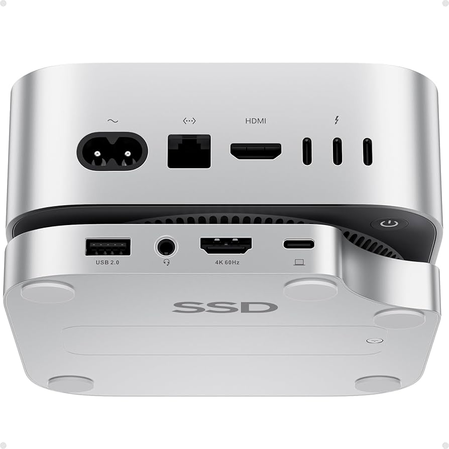PULWTOP Mac mini M4 Dock with 4TB M.2 SSD Enclosure (SSD NOT