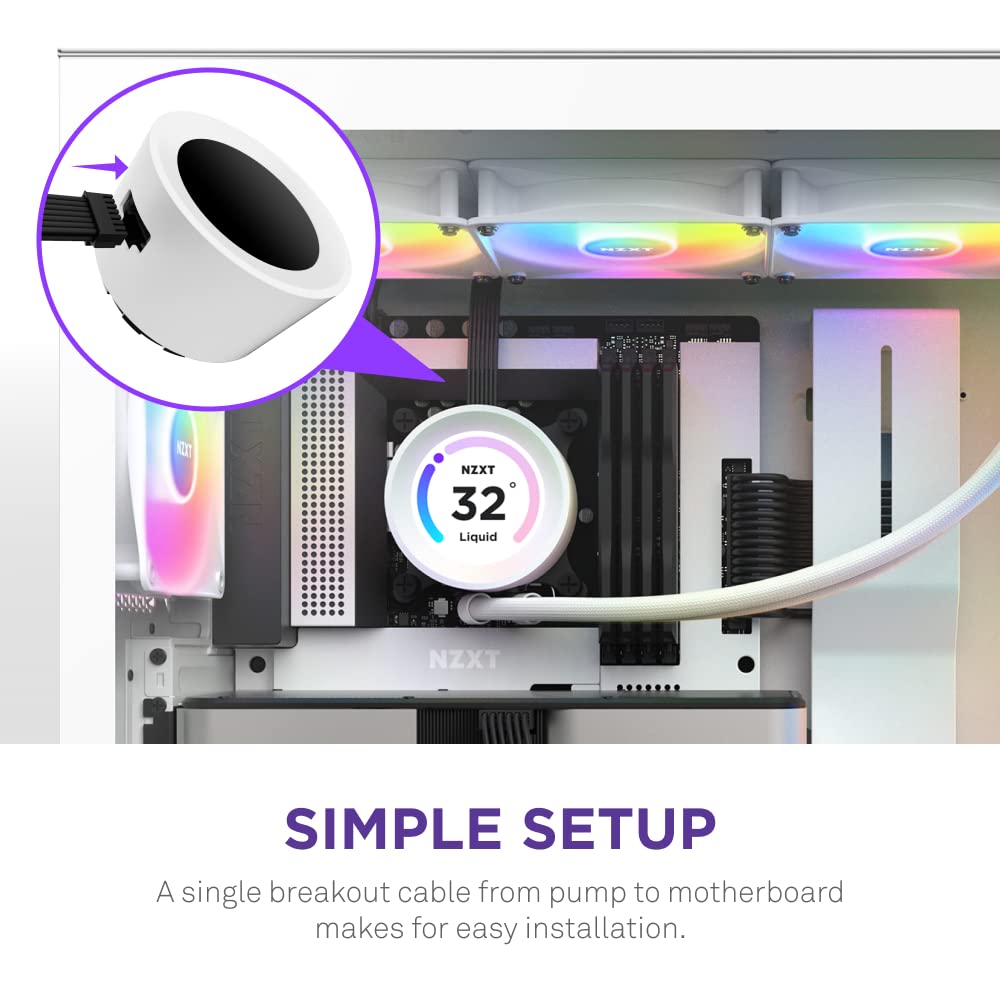 NZXT KRAKEN Elite RGB 360 White Simple Water Cooling CPU Cooler RL