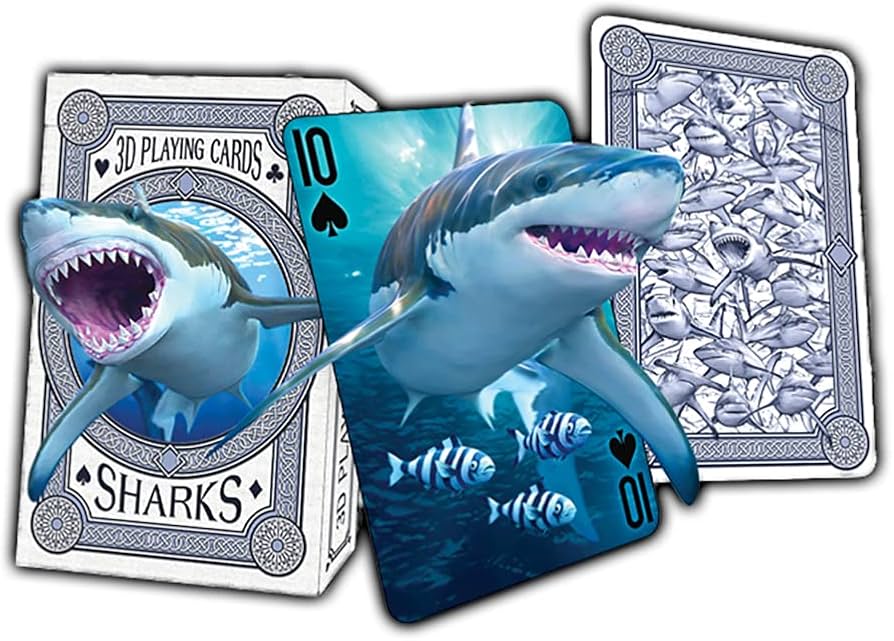 Amazon.com: Artgame 3D Lenticular Shark Playing Card Deck : Toys