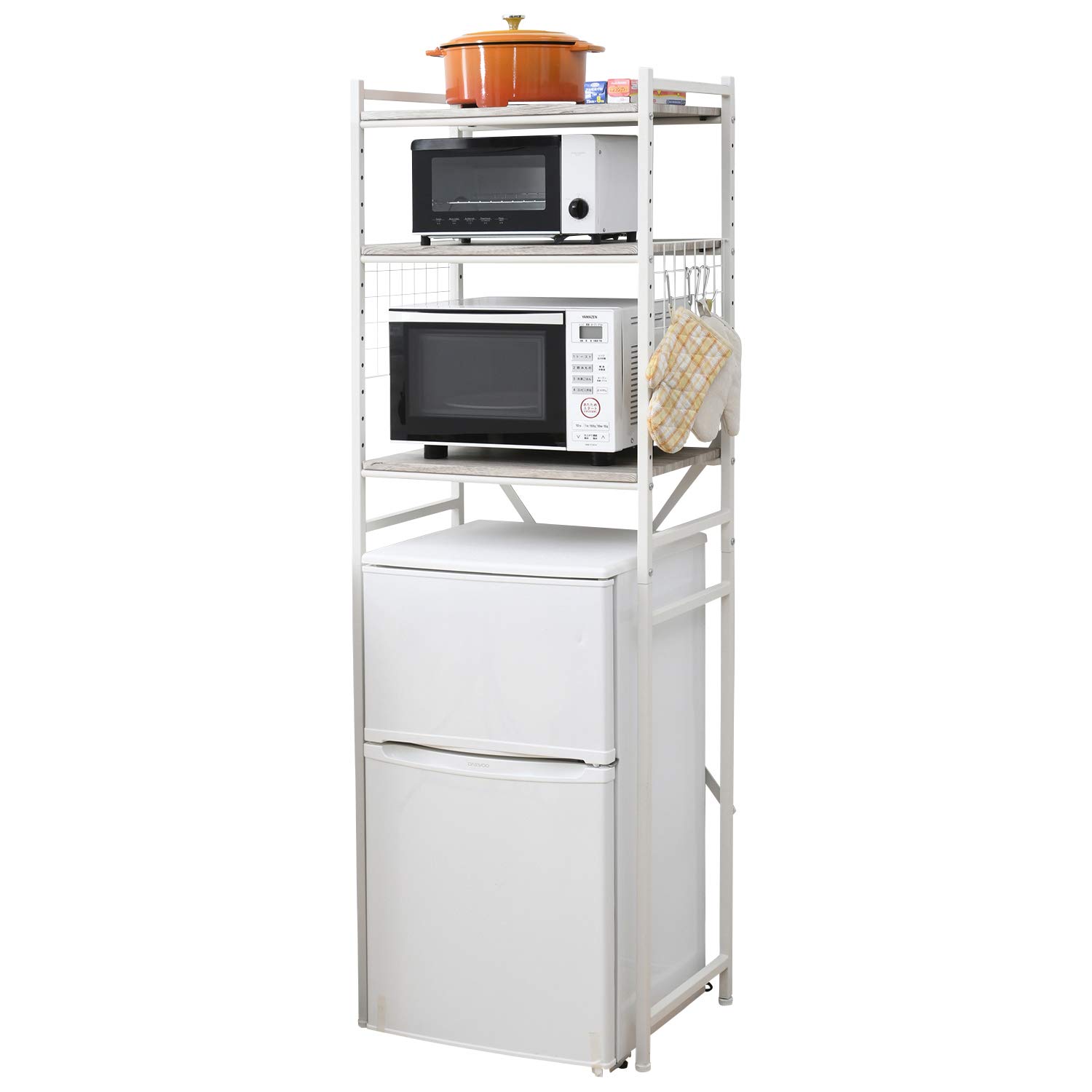 Amazon.co.jp: 山善(YAMAZEN) レンジラック 冷蔵庫上 ラック 小型