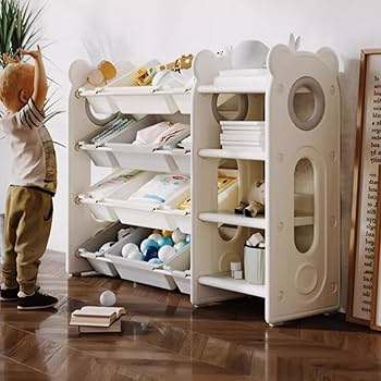 Amazon.co.jp: おもちゃの貯蔵のオルガナイザーの棚、多機能の保育園の