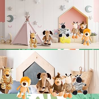 Amazon.co.jp: 6ピース 11.8インチ サファリぬいぐるみ おもちゃセット