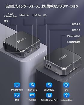Amazon.co.jp: ミニpc n100 高速動作 mini pc n100 最大3.4GHz 4C4T