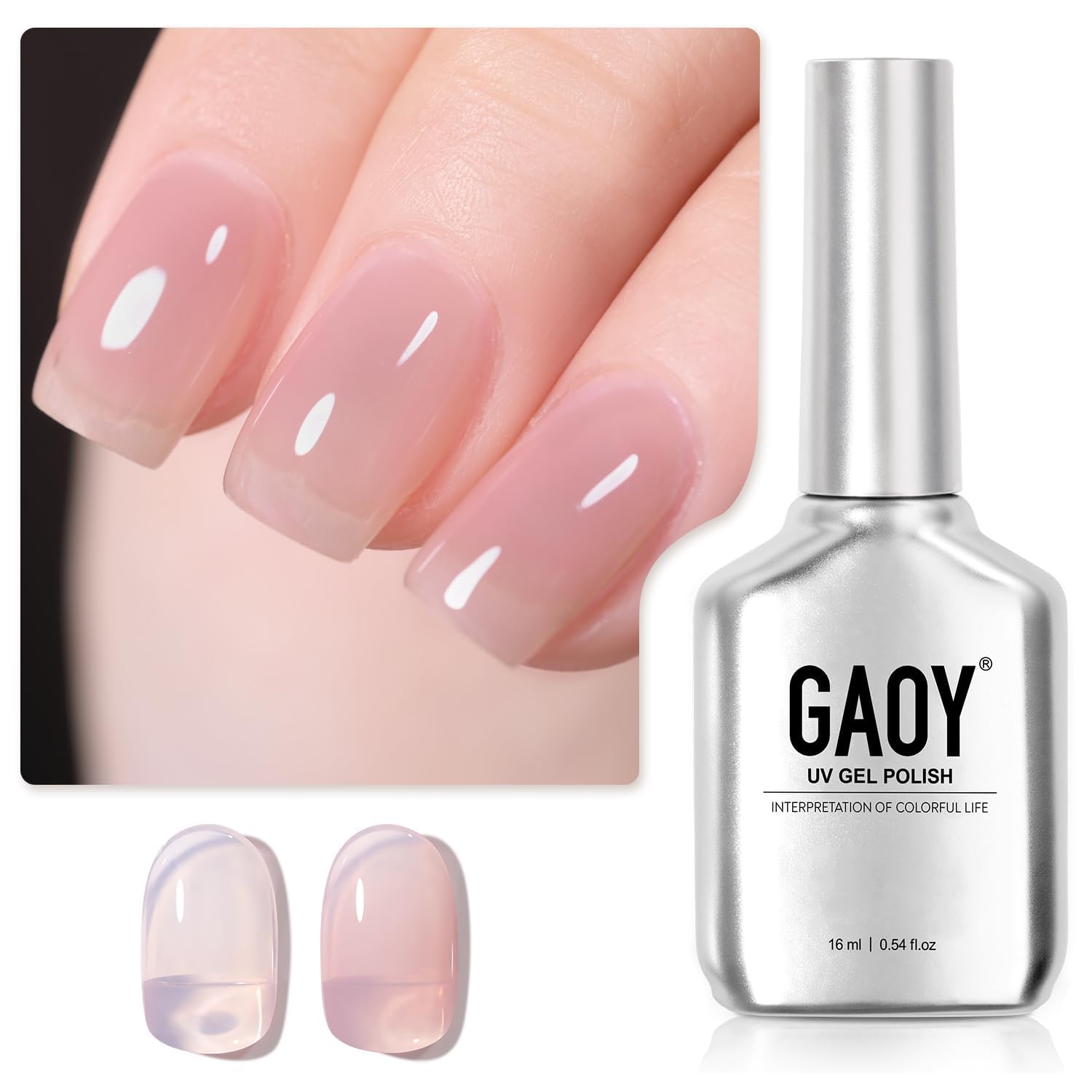 Amazon.com : GAOY Jelly Nude Gel Nail Polish, 16ml Sheer Rose Pink