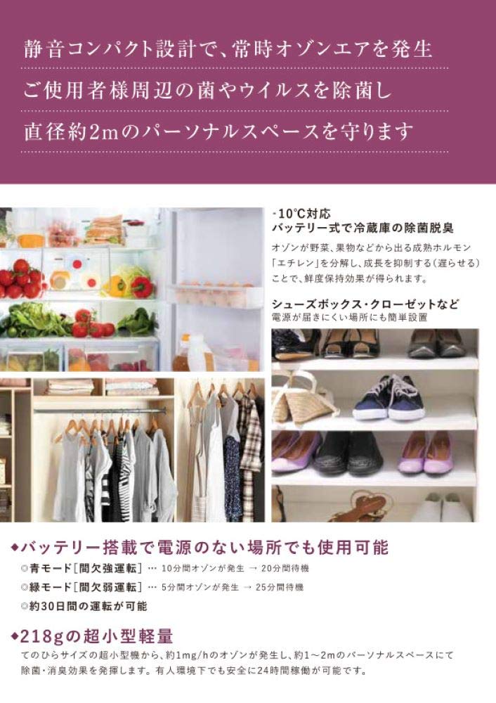 Amazon.co.jp: タムラテコ スペースくりん オゾン発生器 Duo 除菌 脱臭