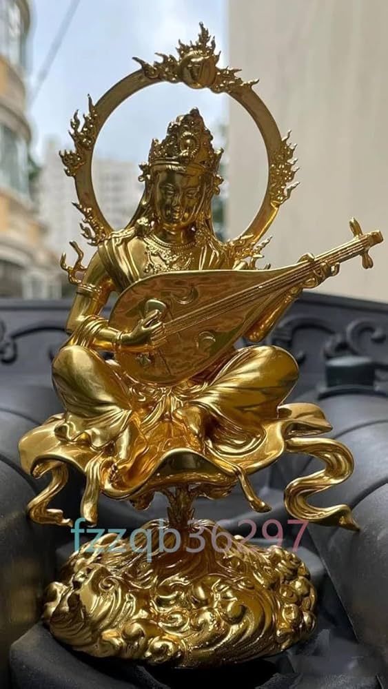 Amazon.co.jp: 仏像 弁財天 琵琶持ち弁天 座像 弁才尊天 弁才天 弁財天