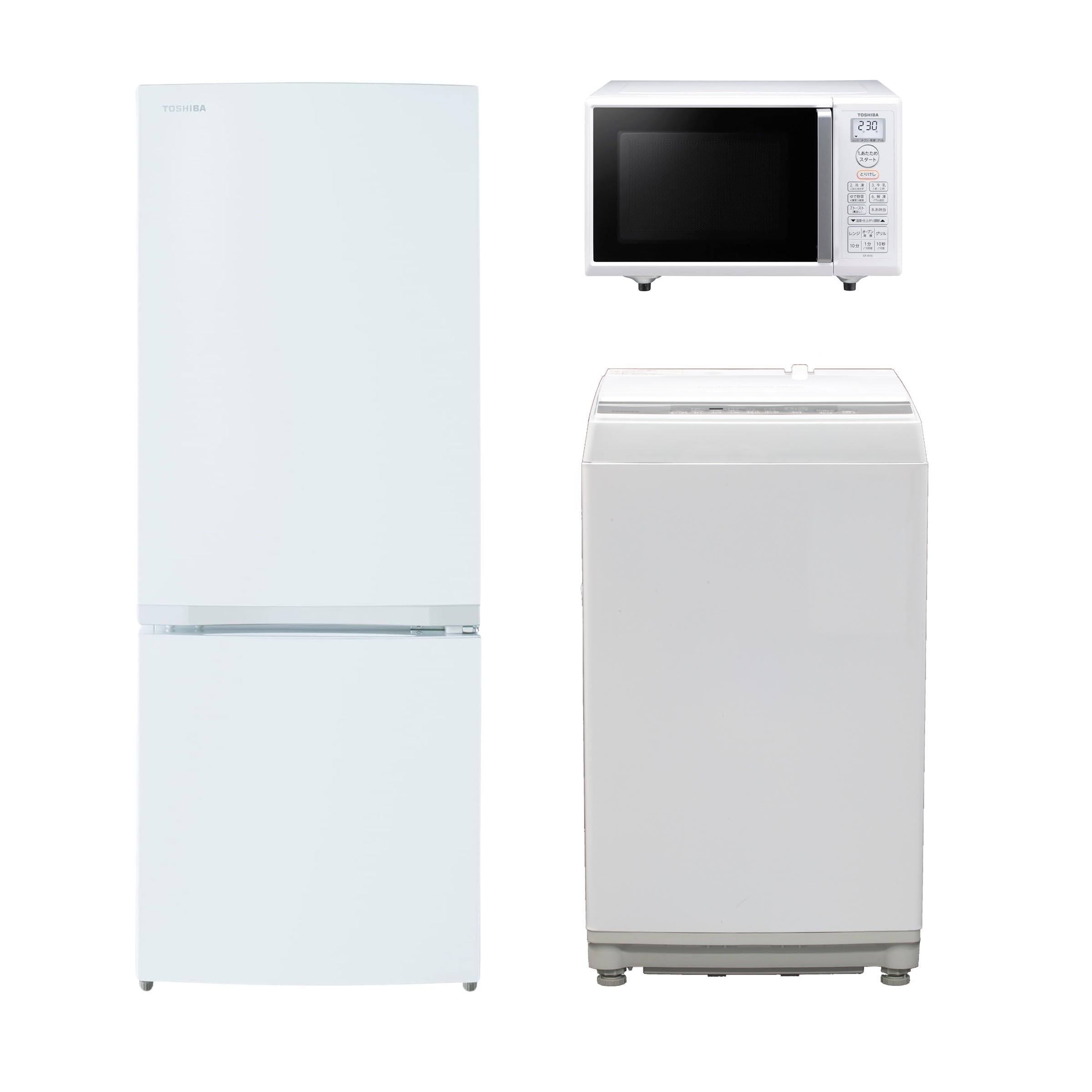 Amazon | TOSHIBA(東芝)【3点セット】冷蔵庫 153L+洗濯機 7kg+レンジ