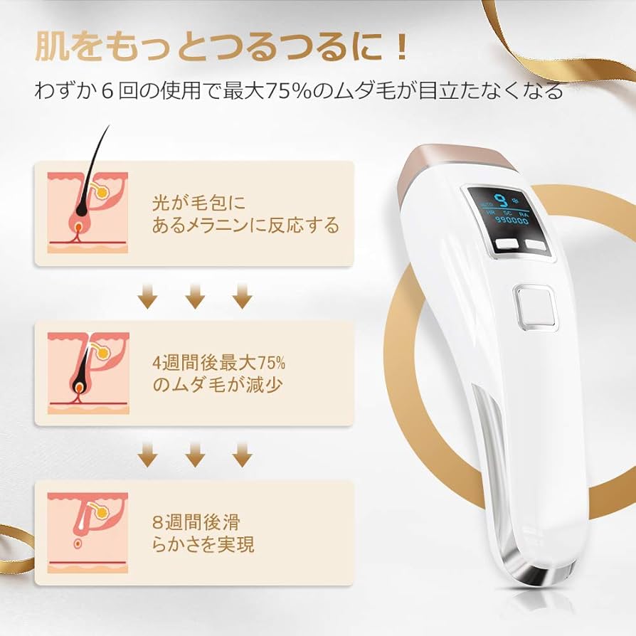 Amazon | YAPAFA 脱毛器 vio対応 冷感脱毛器 IPL 99万発 9段階調節