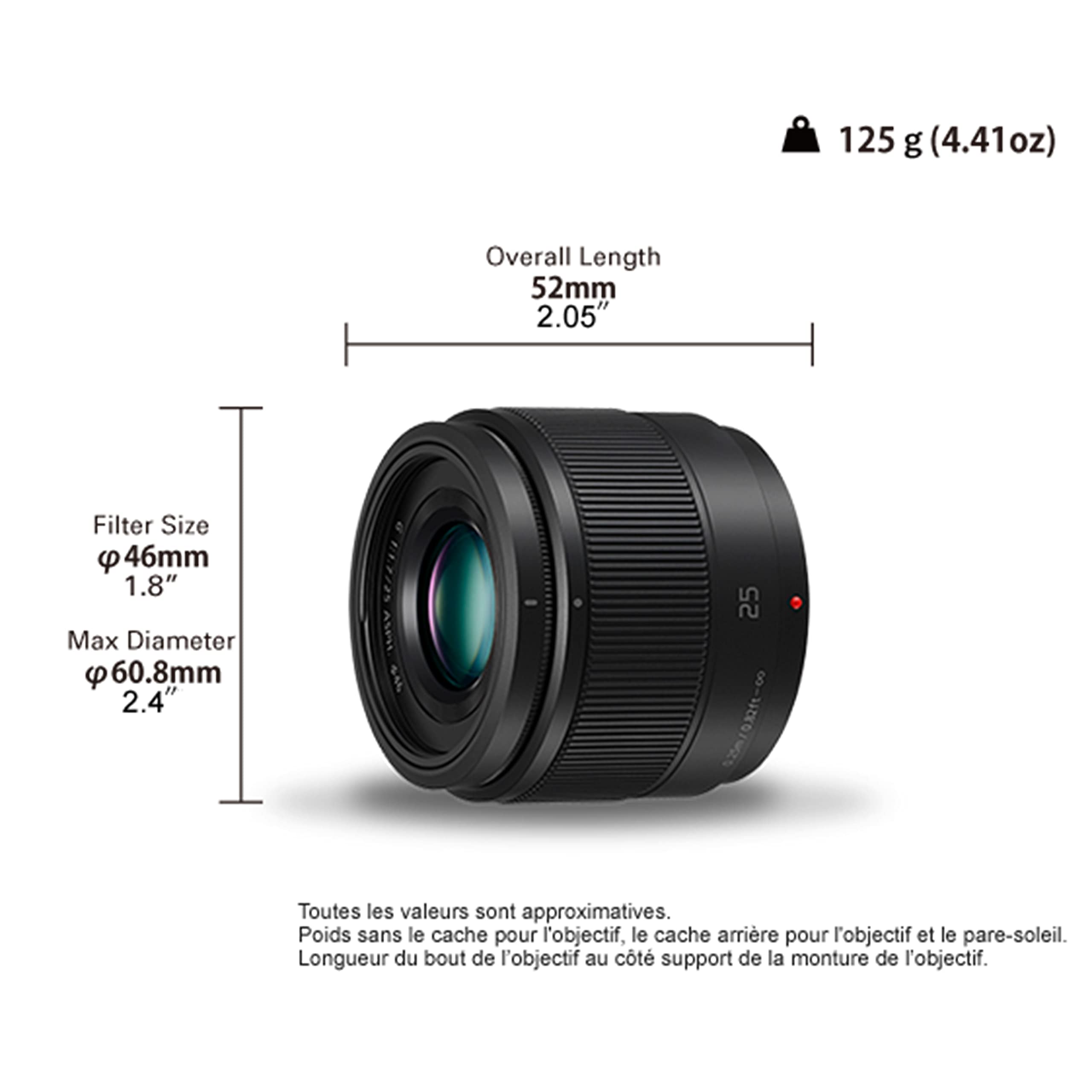 Amazon.com : Panasonic Lumix 25mm F1.7 | H-H025E-K Prime Lens