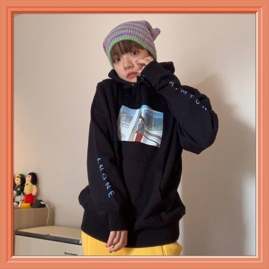 Amazon.co.jp: あいみょん プルオーバーパーカー ブラック Lサイズ