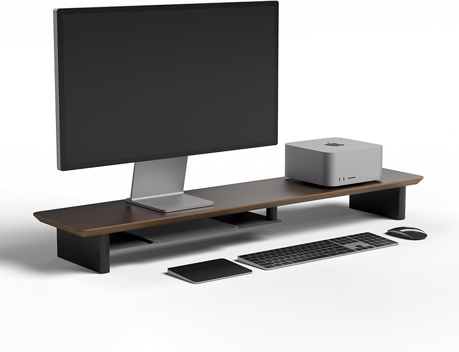 Amazon.co.jp: amesoba 木製 モニタースタンド 卓上 デスクシェルフ