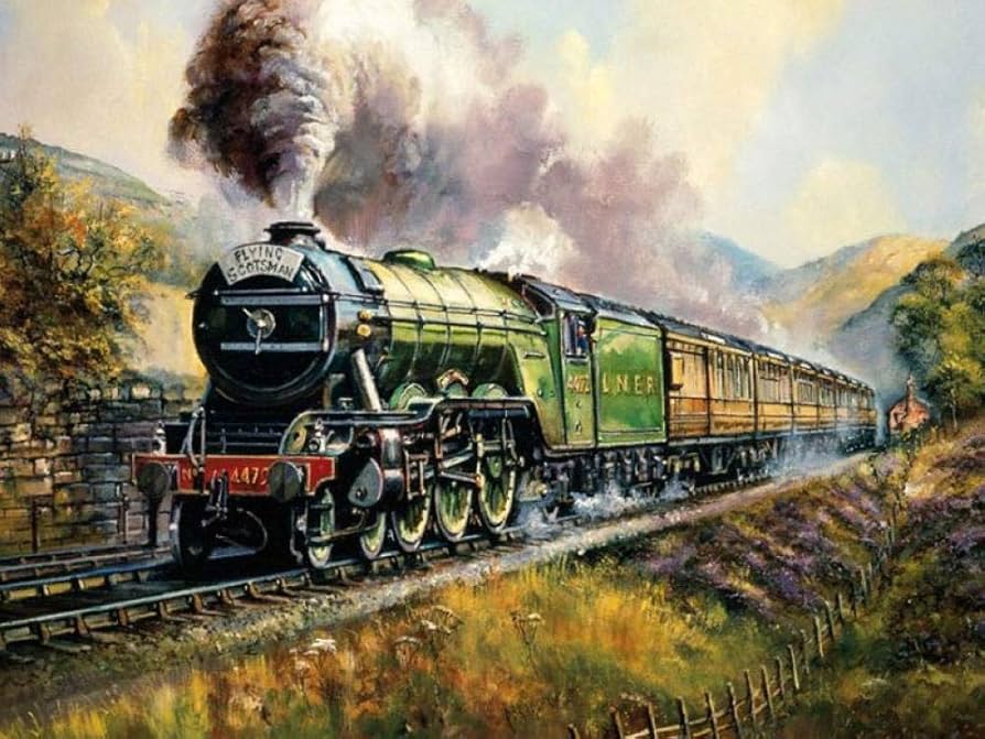 Amazon.co.jp: 油絵数字キットによる 蒸気機関車レトロ列車 絵画塗り絵