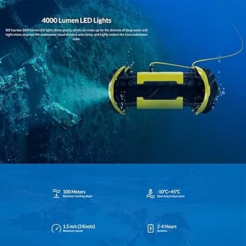 Amazon.co.jp: 100m 水中ドローン、4K UHD カメラ付き水中スクーター