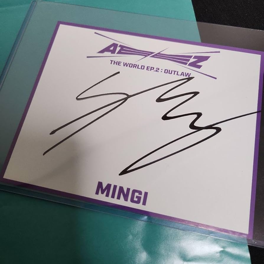 Amazon.co.jp: ATEEZ ミンギ 直筆 個別 サイン会 OUTLAW サイン : おもちゃ