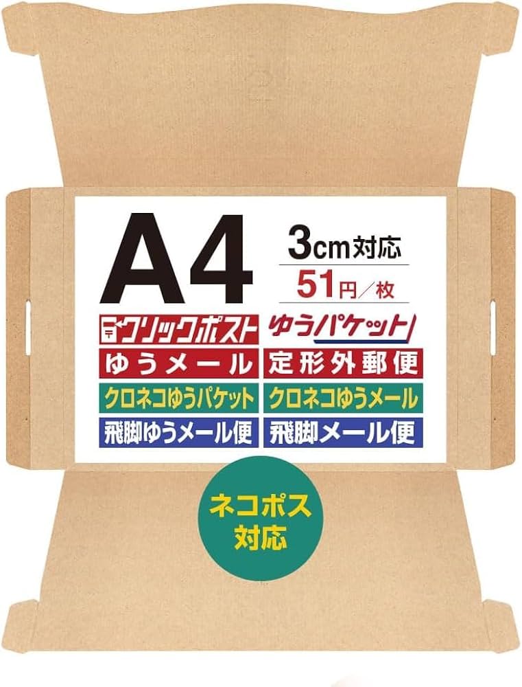 Amazon.co.jp: UNIPACK ネコポス最大サイズ ダンボール 【50枚セット
