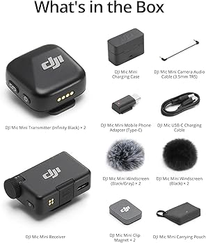 Amazon.com: DJI Mic Mini (2 TX + 1 RX + Charging Case) Wireless