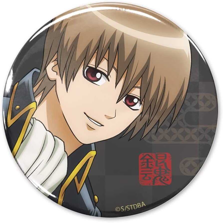 Amazon.co.jp: コスパ 銀魂 描き下ろし 沖田総悟 缶バッジ 屋台食べ