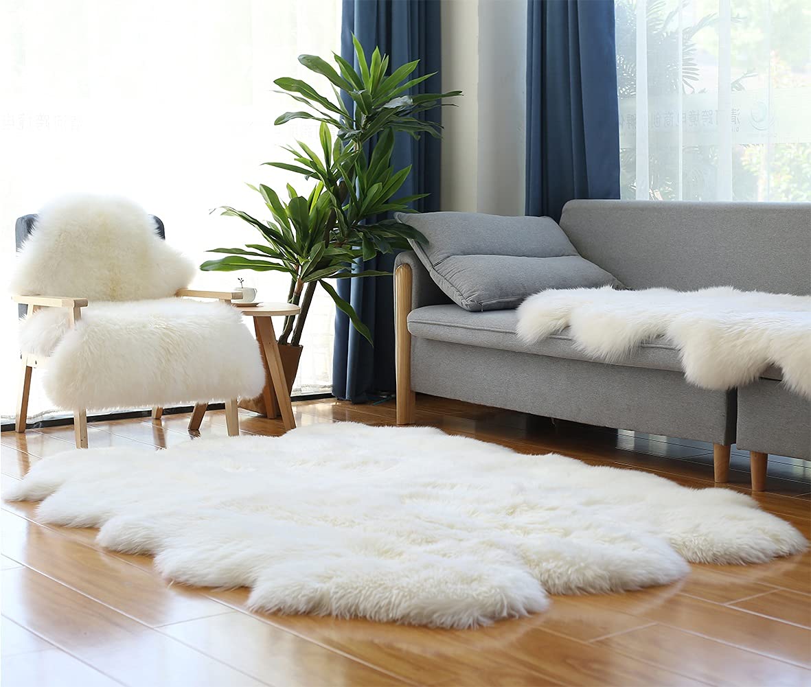Amazon｜ムートンラグ 天然大判本物の毛皮 ラグムートン マット