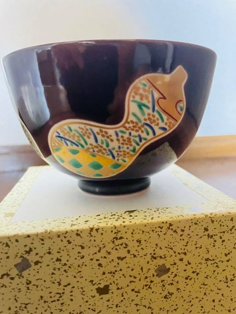 anko 鈴木清安作 色絵金彩 仁清菖蒲文数茶碗十客共箱 V R7058B anko