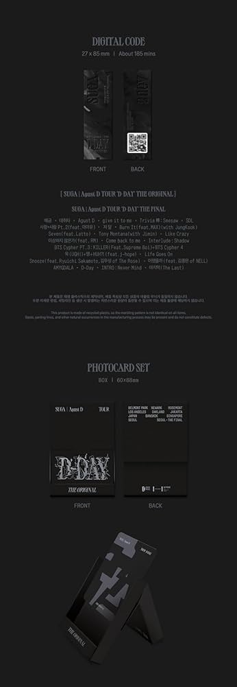 Amazon.co.jp: SUGA Agust D - Tour D-day The Original [韓国盤
