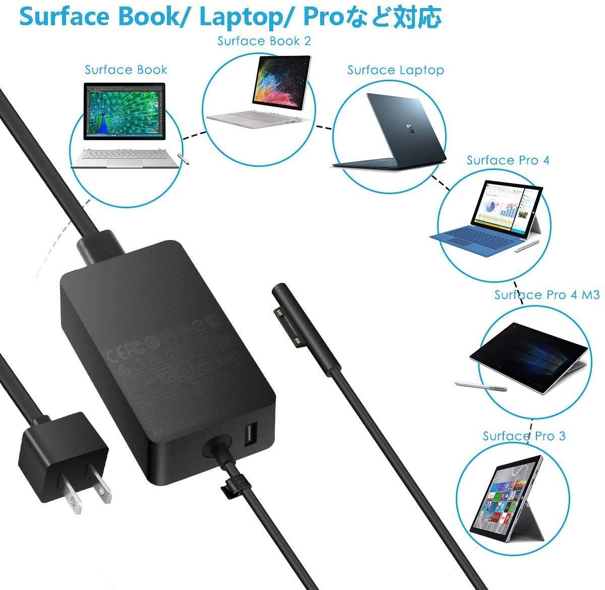 Amazon | 【PSE規格品】Surface Pro 3 Pro 4 Surface Go Surface Book