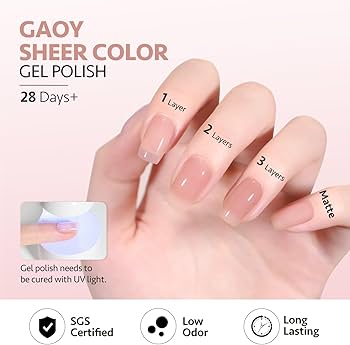 Amazon.com : GAOY Jelly Nude Pink Gel Nail Polish, 16ml Sheer