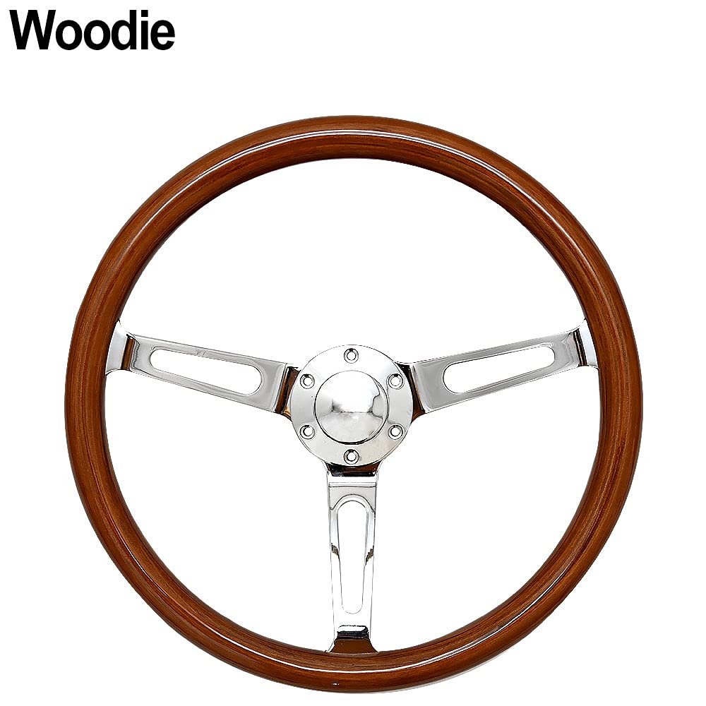 Amazon | ウッド ステアリング 38Φ 15インチ 6穴 ハンドル レトロ