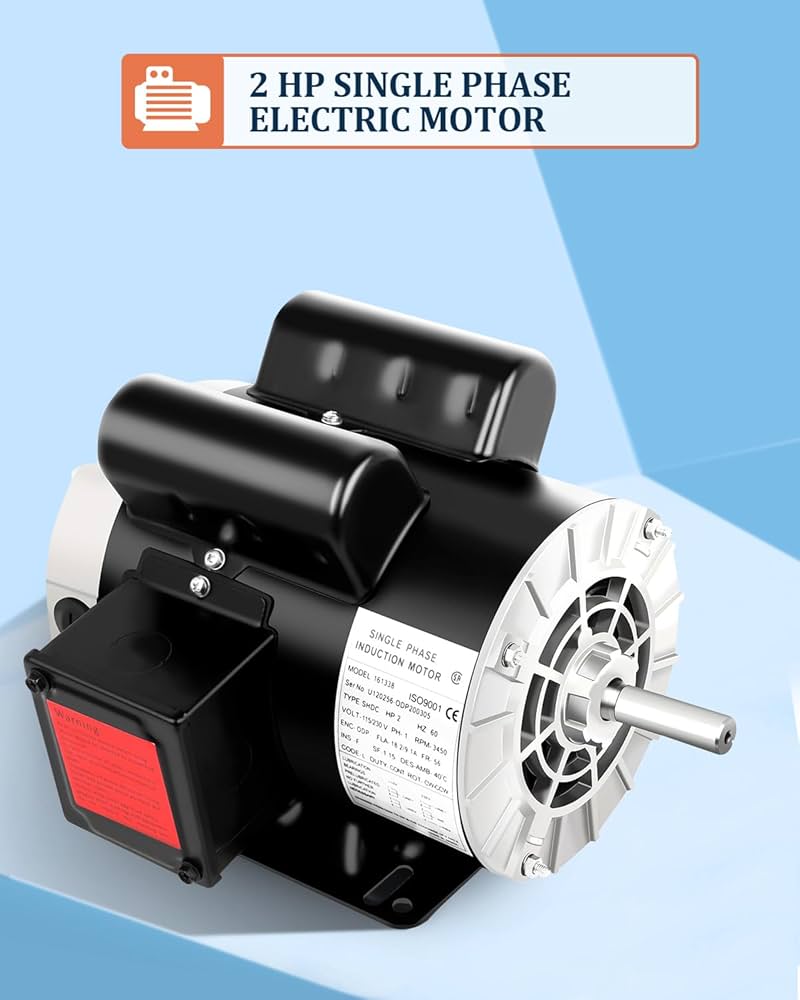 Amazon | 2HP電動モーター、単相ゼネラルモーター、5/8シャフト径CW