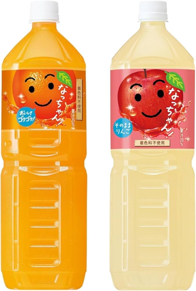 Amazon.co.jp: 【8本セット】なっちゃん オレンジ＆りんご 各1.5L×4本