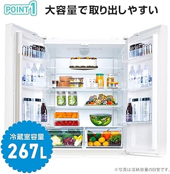 Amazon | MAXZEN 冷蔵庫 415L 大容量 自動霜取り 観音開き 4ドア 幅