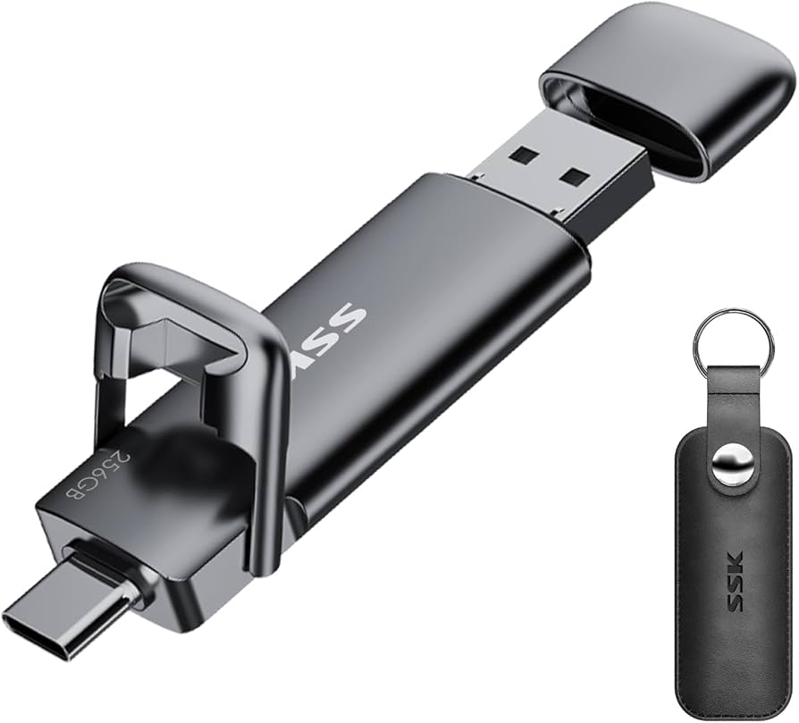 Amazon.com: SSK 256GB Dual USB C Flash Drive, 2-in-1 Type C+ USB A