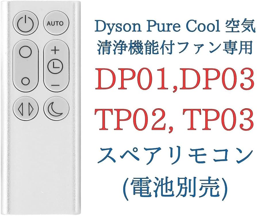 Amazon.co.jp: ダイソン DP01, DP03, TP02, TP03 スペアリモコン 銀