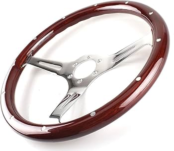 Amazon | No.1 Racing 直径380mm 車用 ウッド ステアリング ハンドル