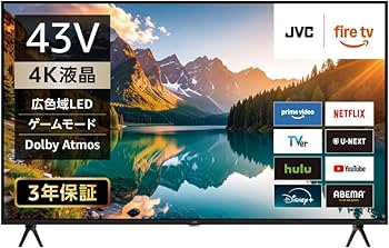 Amazon | JVC Fire TV 搭載 4K 液晶 スマート テレビ 43型 43インチ