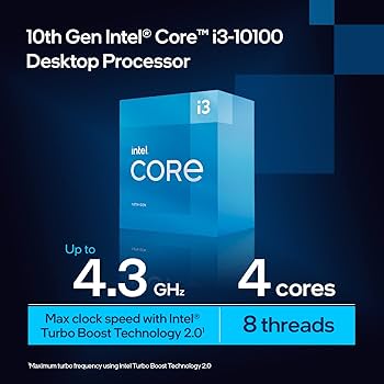 Amazon.com: Intel Core i3-10100 Desktop Processor 4 Cores up to
