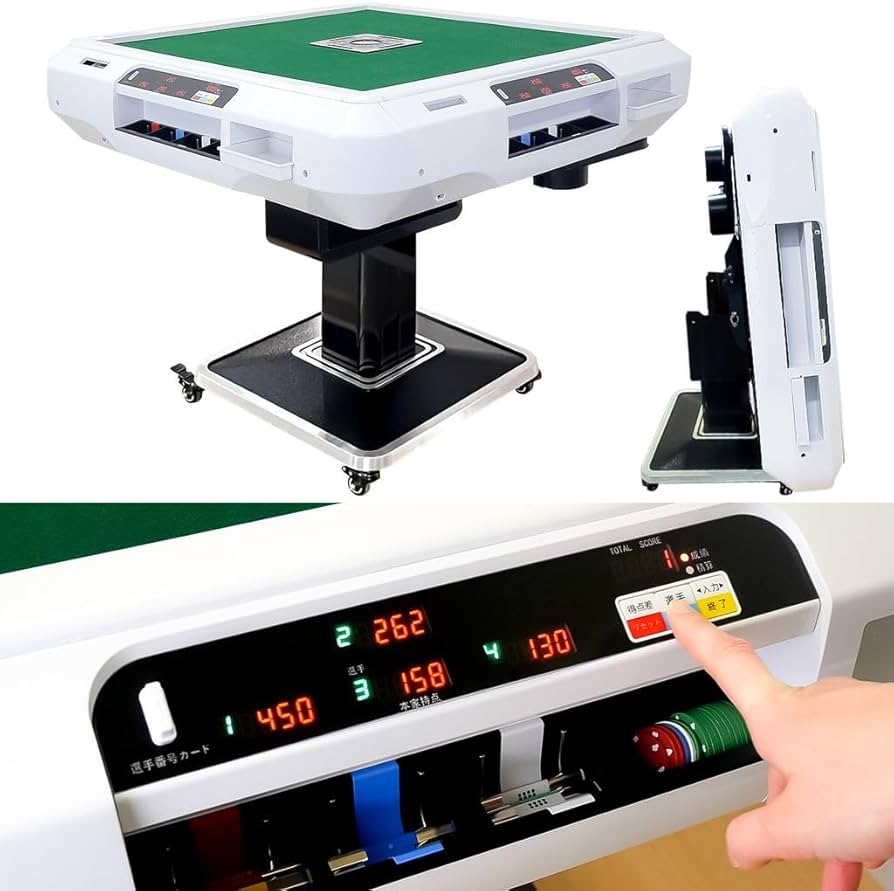 全自動麻雀卓 家庭用 折りたたみデジタル点棒ワインレッドボード付