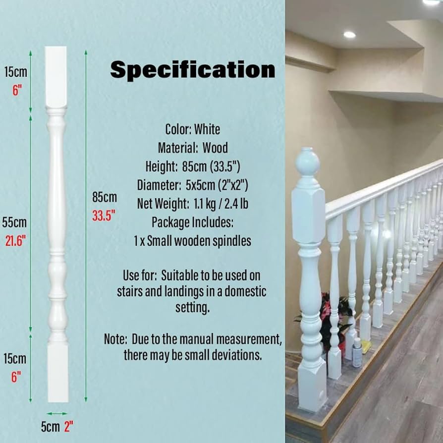 Amazon.co.jp: ホワイトウッド手すり 85cm/95cm 滑り止め階段 屋内屋外