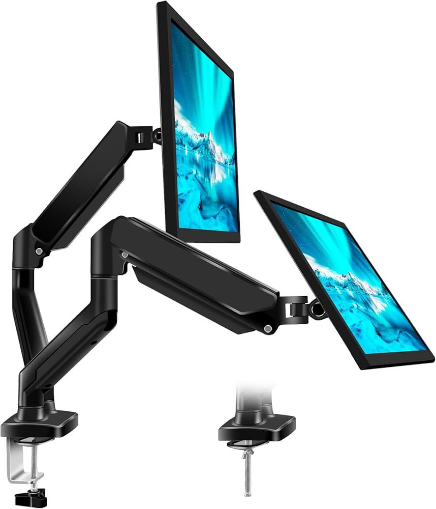 Amazon.co.jp: モニターアーム デュアル PCモニター アーム 2画面 17