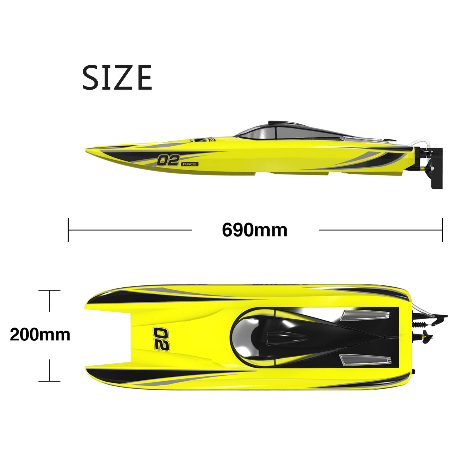 Amazon.co.jp: 超大型高速ラジコンボート（68 km/h +）、ブラシレス